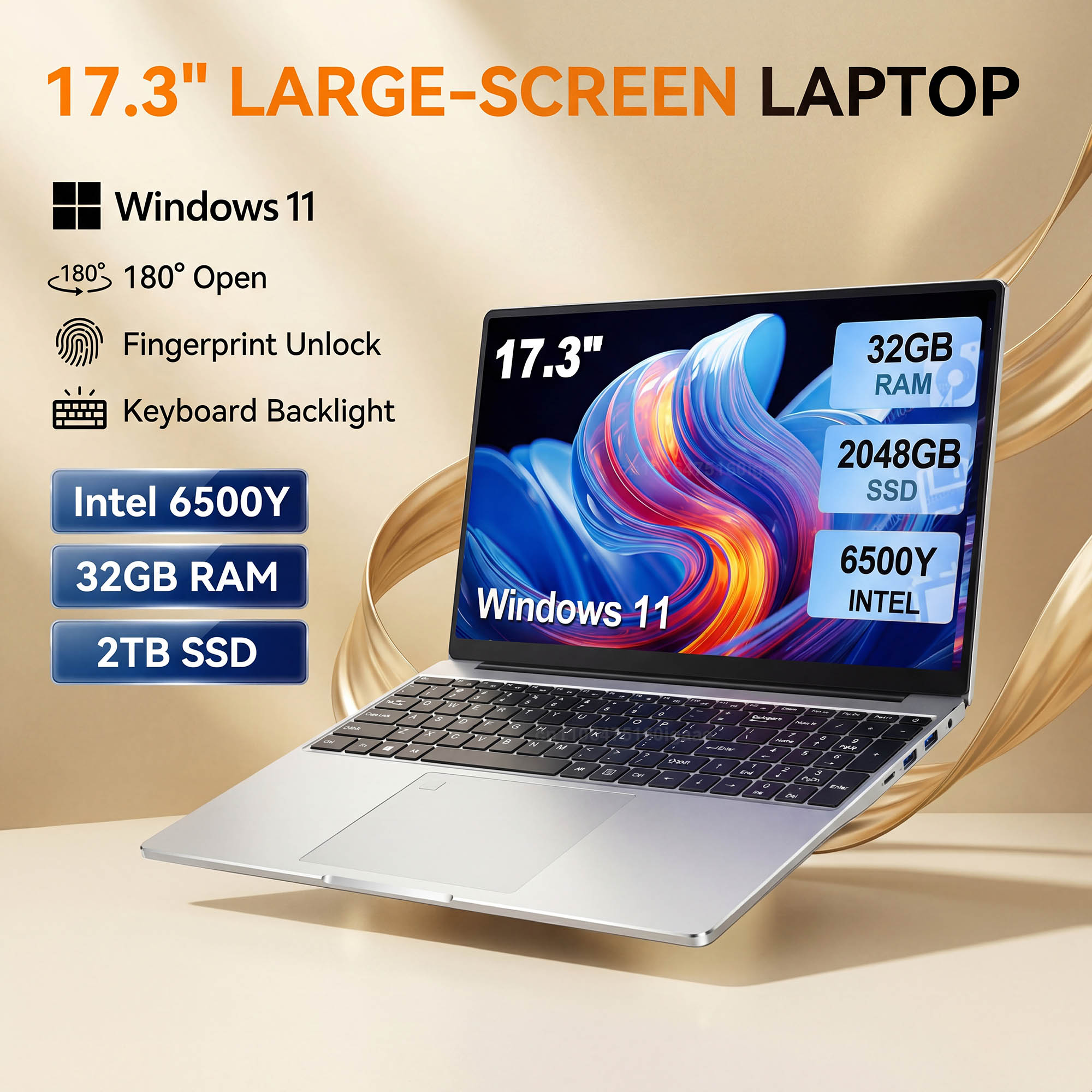 Ssd 1Tb - Ordinateur portable à grand écran 17,3